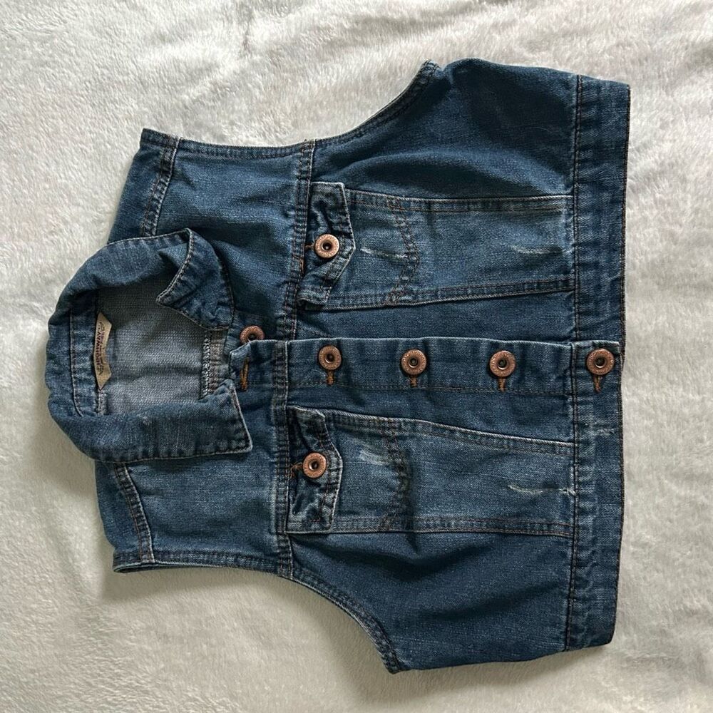 Girls Size Large Denim Jacket Vest
